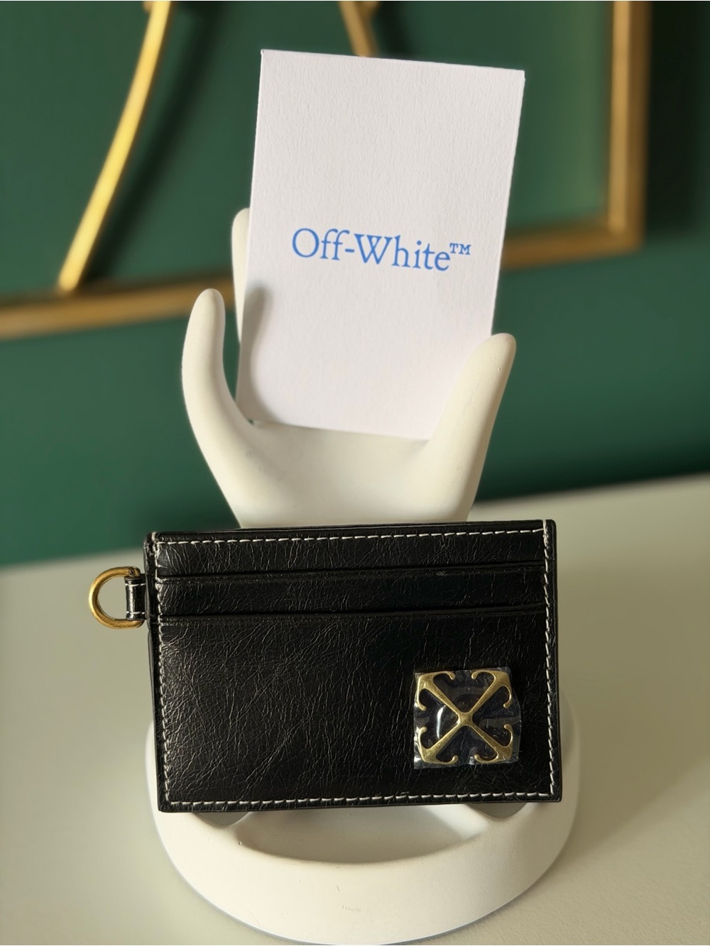 Off-White Black Leather Card & Key Holder- Brand New